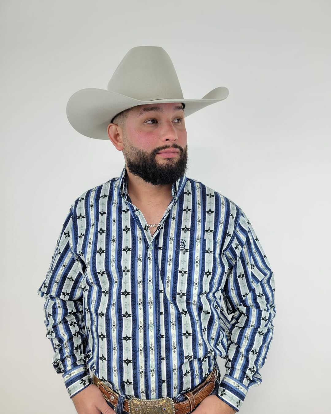 SKCL2023015 | CUEROLINE AZTEC STRIPES BLUE SHIRT