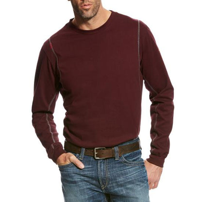 10023941 | ARIAT MEN'S FR AC CREW L/S TEE - MALBEC