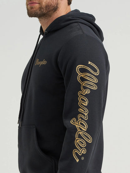 112365736 | WRANGLER MEN'S JET BLACK ROPE LOGO HOODIE