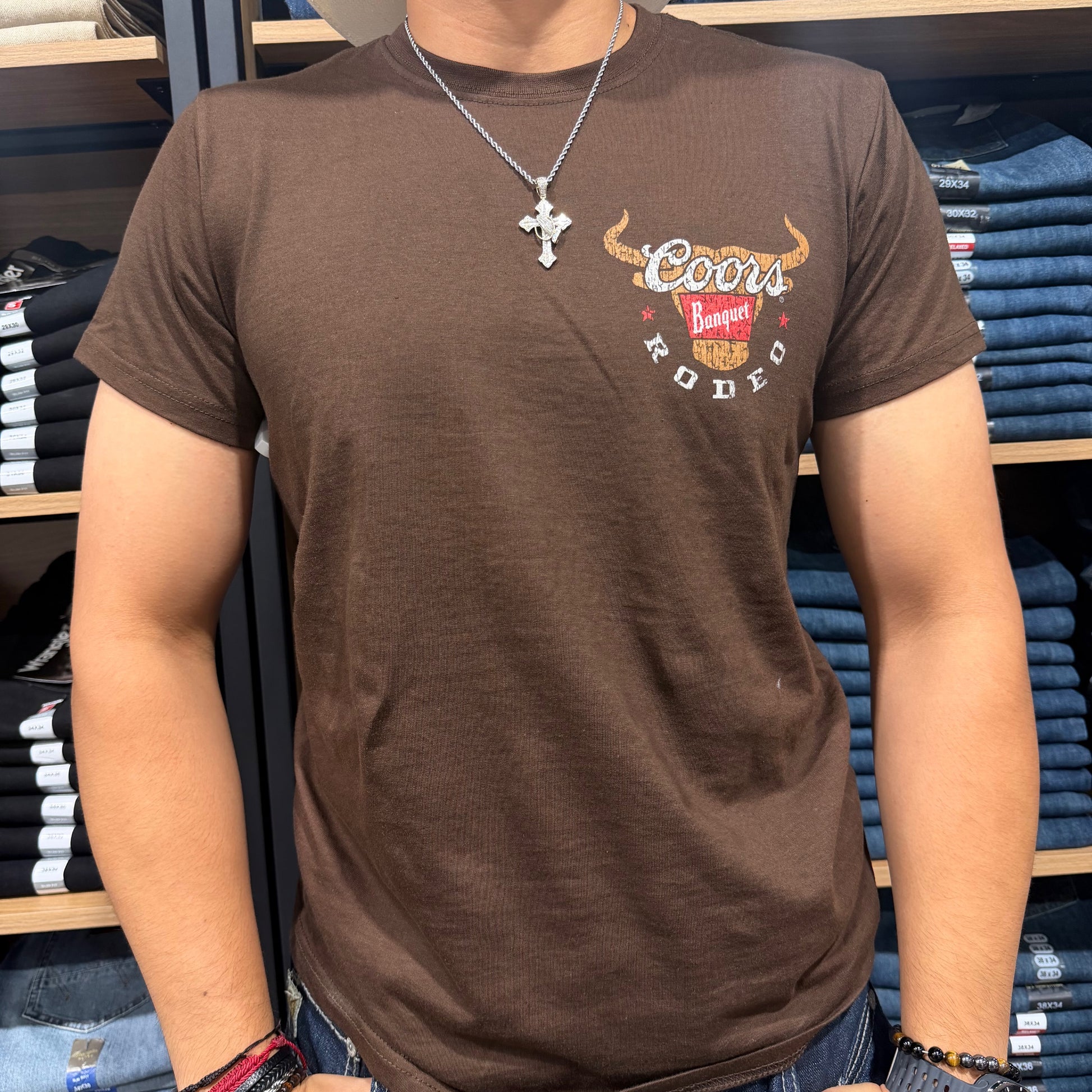 47-331-123 | MENS DARK BROWN COORS BANQUET RODEO SS TEE