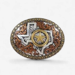 C10106 | CRUMRINE OVAL TEXAS STAR BUCKLE