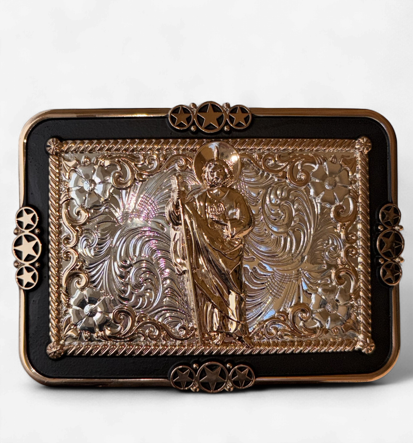 SAN JUDAS BLACK BORDER  BUCKLE