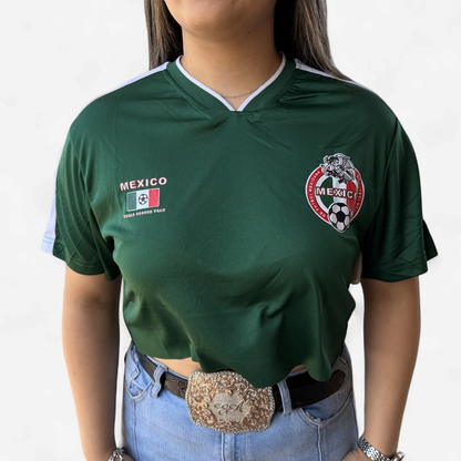 MEX01-CROP-C1 | WOMEN'S CROPPED MEXICO TEAM JERSEY TOP
