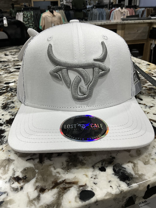 LOST CALF GREY CATTLE LOGO WHITE/WHITE CAP