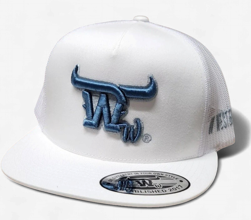 TEXAS RANCH WW GREY SHADOW CAP - WHT/WHT