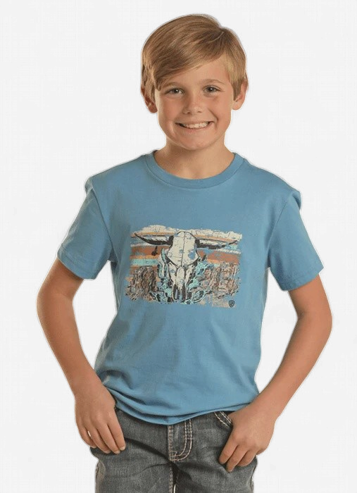 **FINAL SALE**BB21T02427 | BOY'S ROCK&ROLL ROYAL SKULL SS TEE