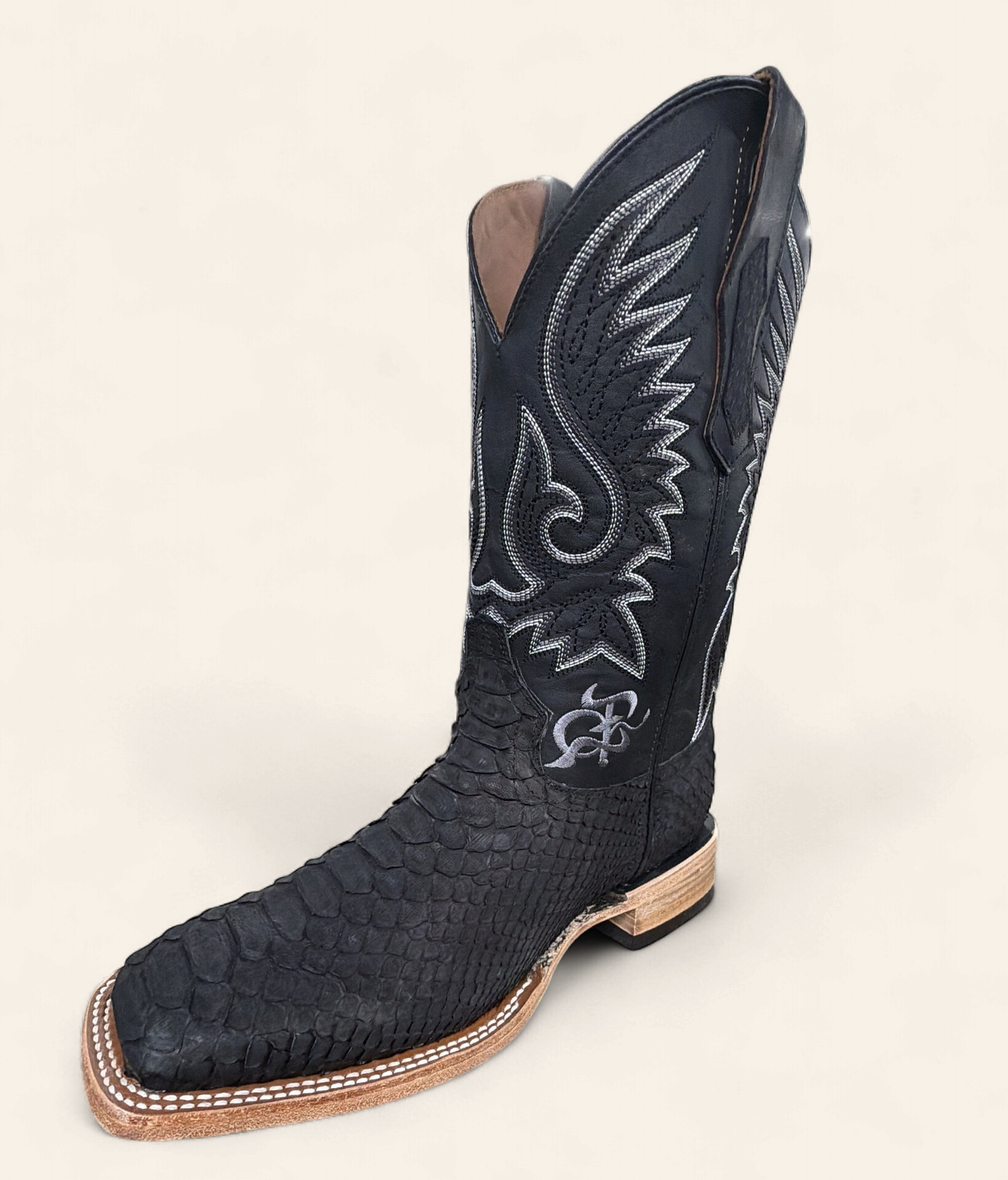 PRO5735 | LOS TEXANOS PITHON NEGRO MATTE EXOTIC BOOTS