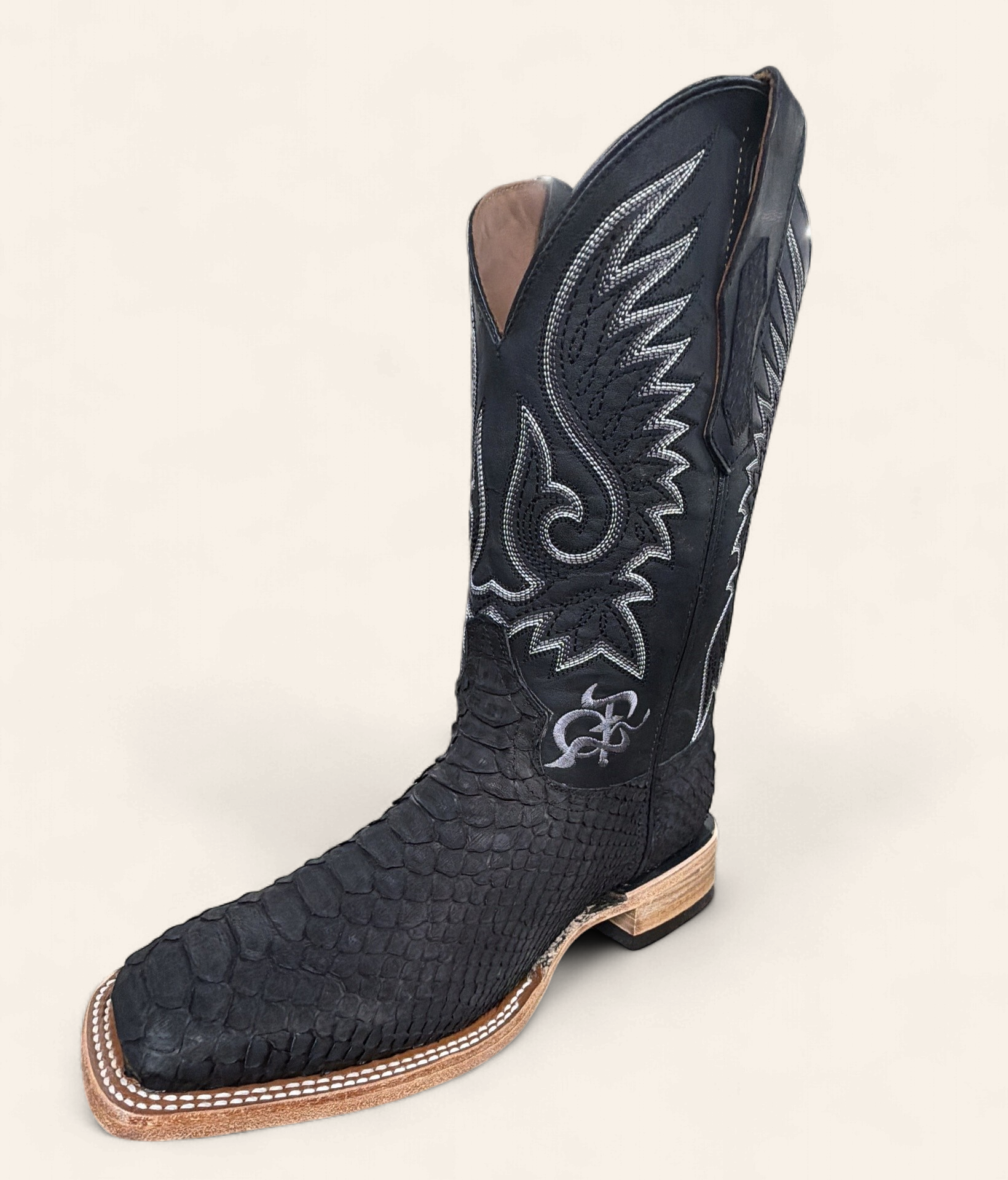 PRO5735 | LOS TEXANOS PITHON NEGRO MATTE EXOTIC BOOTS