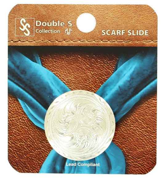 28062 | FLORAL ETCHING SCARF SLIDE CONCHO