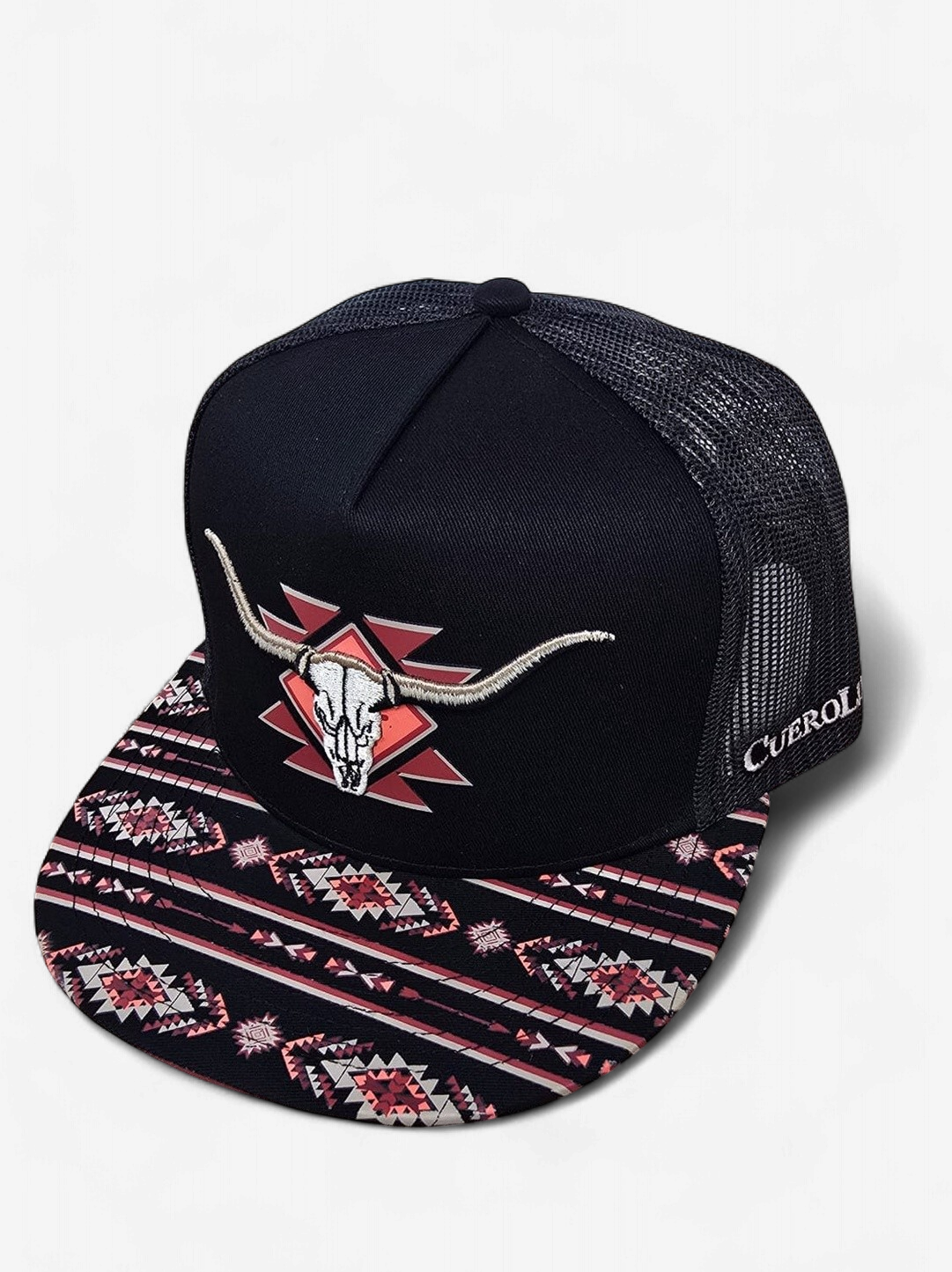 CUEROLINE RED LONGLORN AZTEC BRIM CAP