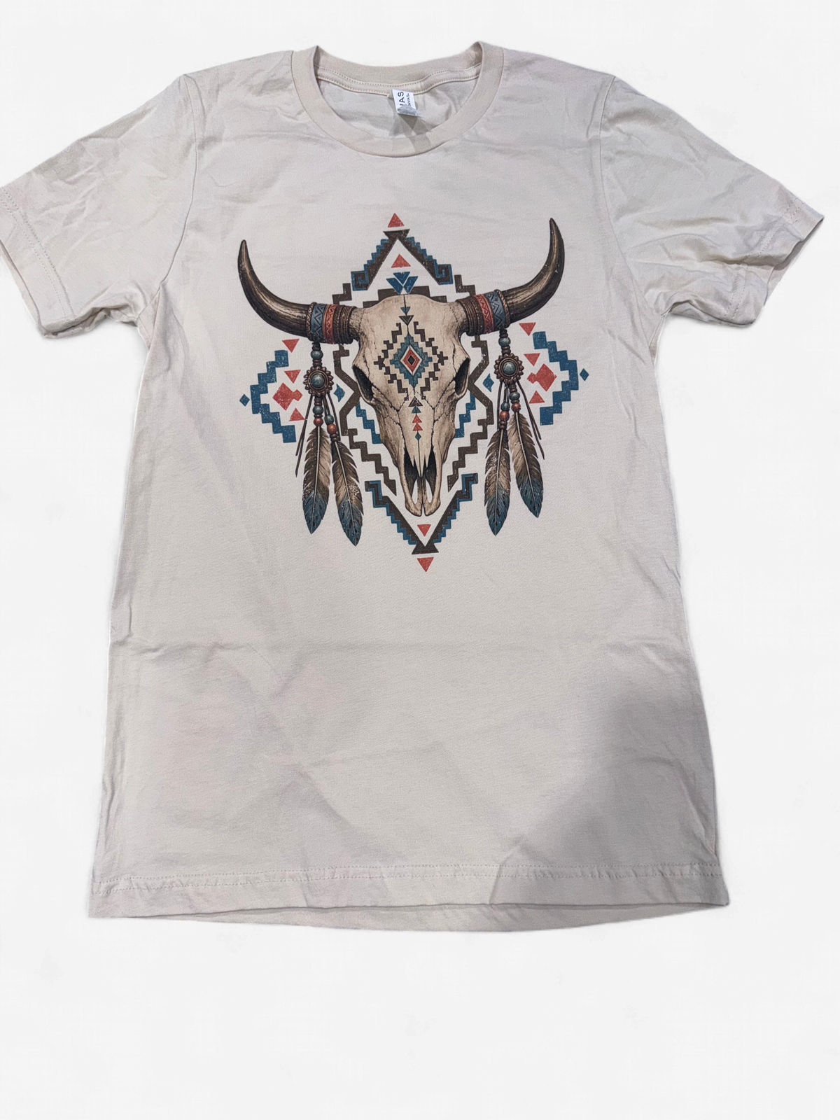 WOMEN'S CREME WEST BOHO COWSKULL S/S TEE