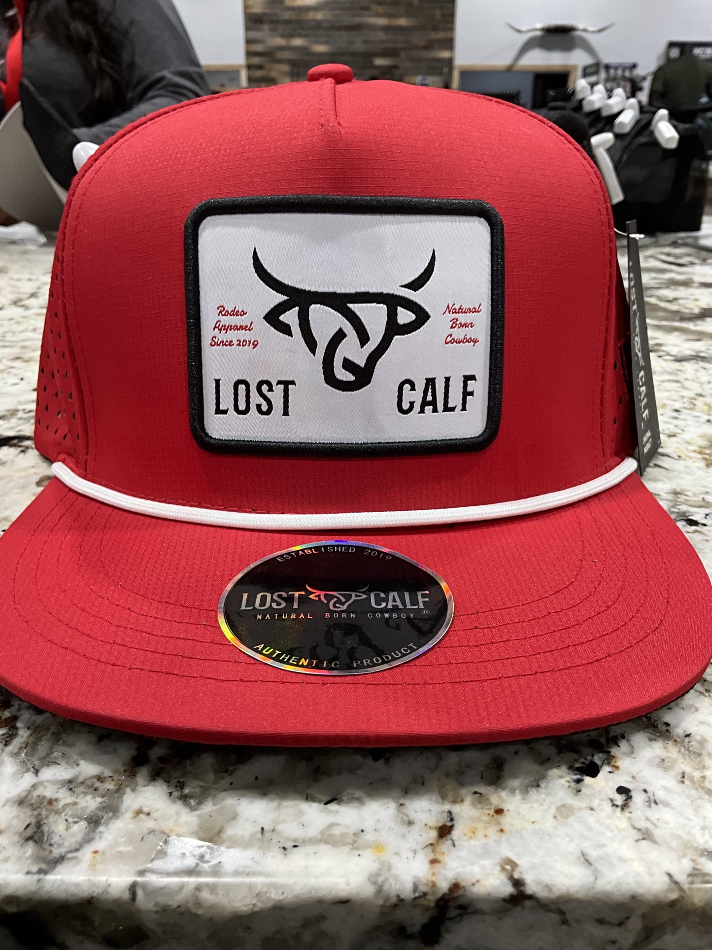 LOST CALF | DRI-FIT PLATE RED CAP