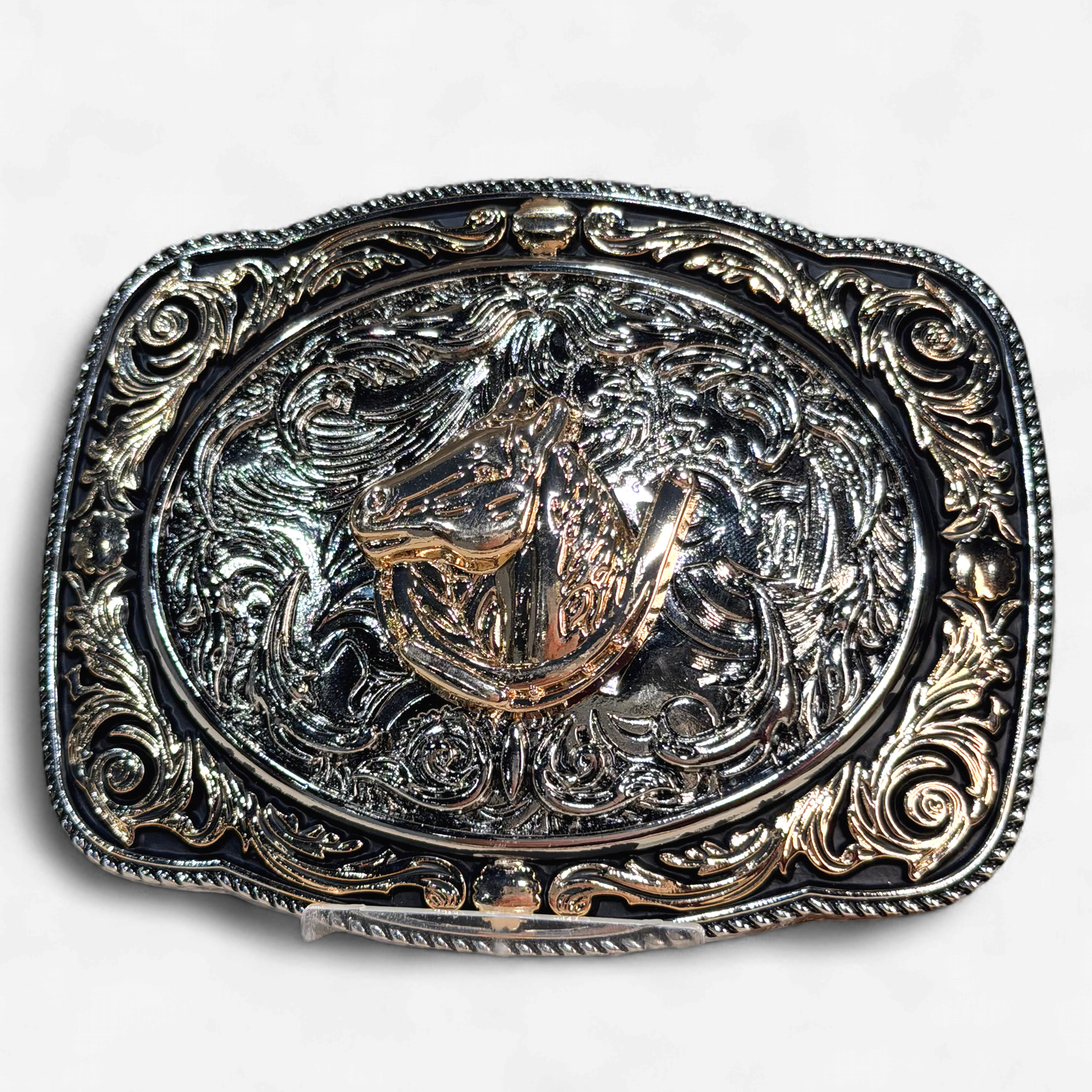 RANGER BLACK/GOLD HORSE BUCKLE