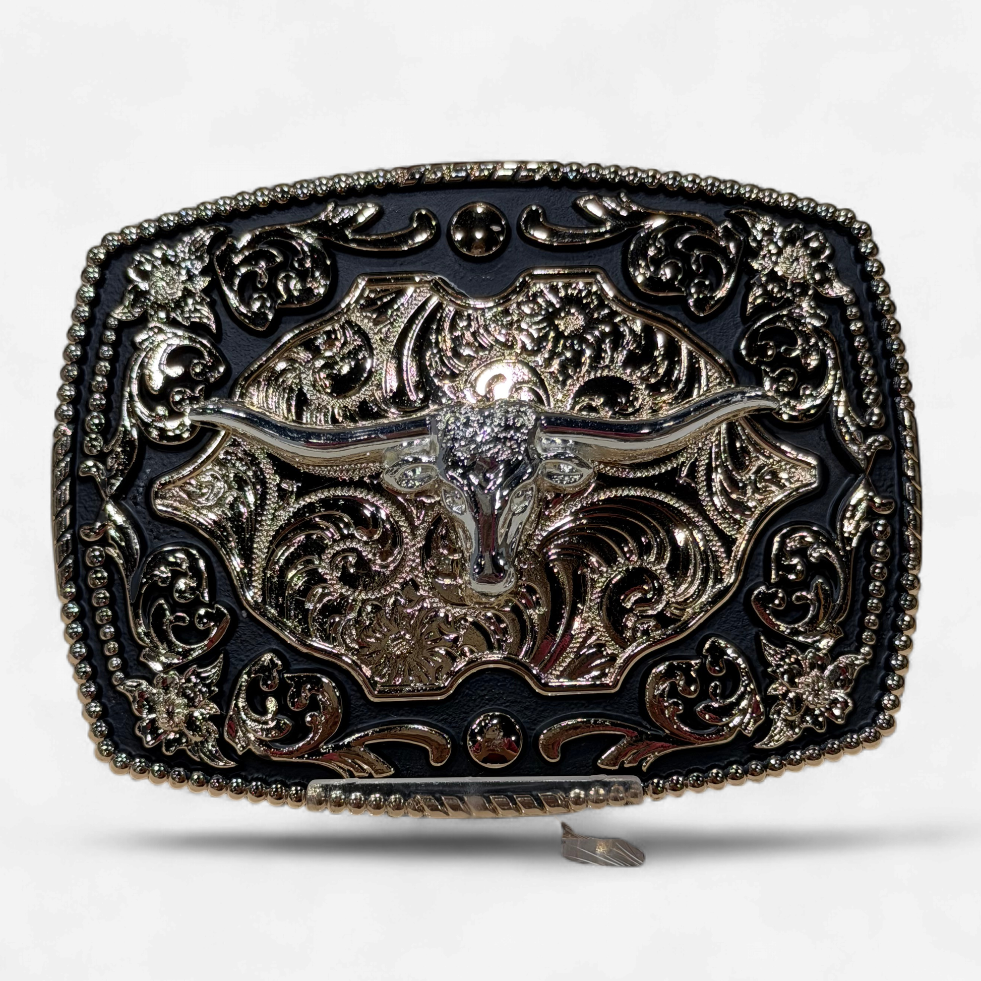 RANGER BLACK/GOLD LONGHORN BUCKLE