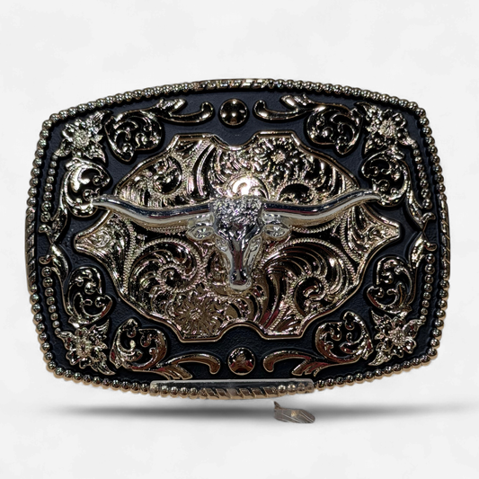 RANGER BLACK/GOLD LONGHORN BUCKLE