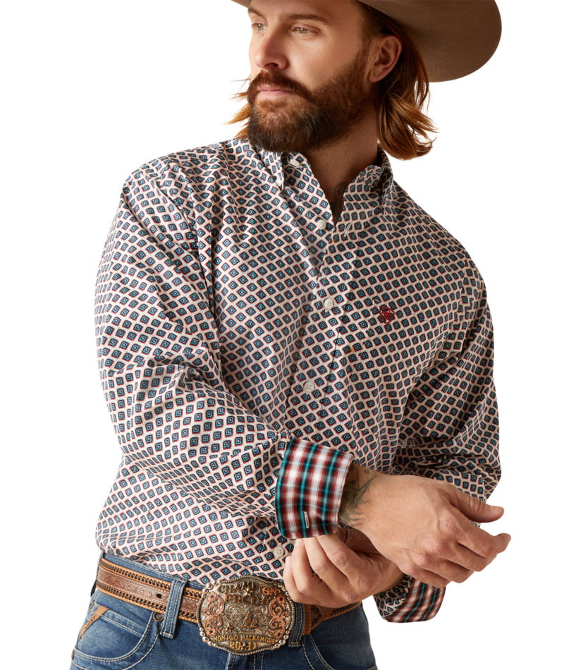 10047343 | ARIAT MEN'S WRINKLE FREE GRAYDEN CLASSIC FIT L/S SHIRT - WHITE