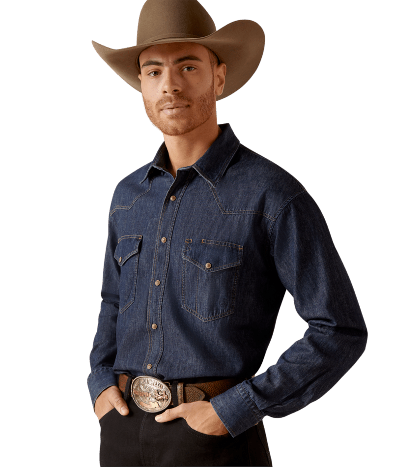 10047940 | ARIAT MEN'S CLASSIC DENIM L/S SHIRT - BROADWAY