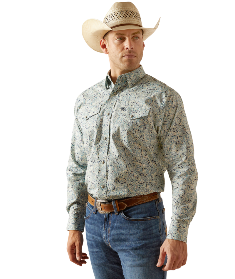 10051349 | ARIAT MEN'S EMERY CLASSIC FIT L/S SHIRT - BLUE