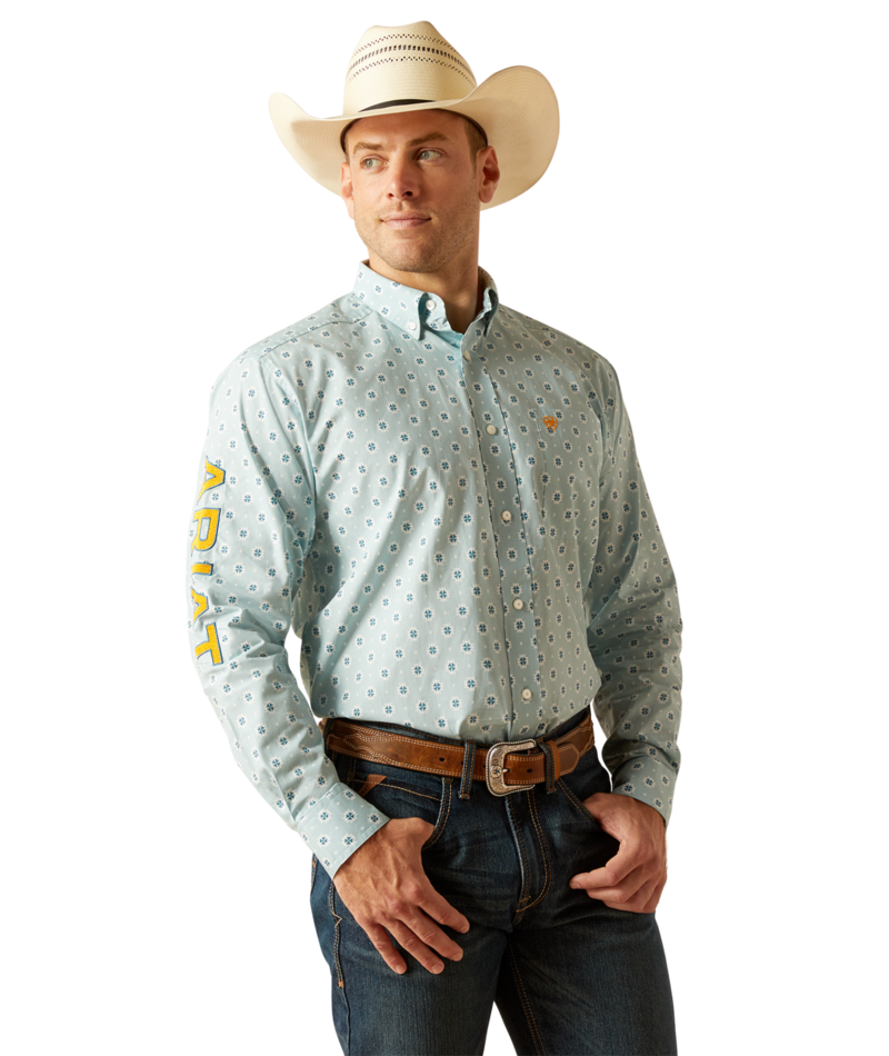 10051522 | ARIAT MEN'S TEAM COLTON CLASSIC FIT L/S SHIRT - AQUA