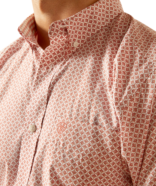 10051504 | ARIAT MEN'S WRINKLE FREE IZAIAH FITTED L/S SHIRT - TABASCO RED