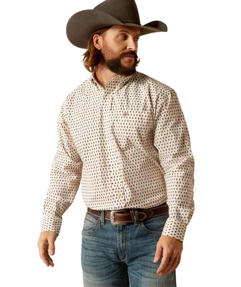 10052368 | ARIAT MEN'S SHAYNE CLASSIC FIT L/S SHIRT - OFF WHITE