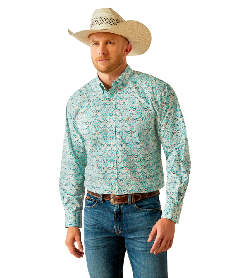10054696 | ARIAT MEN'S JEROME CLASSIC FIT L/S SHIRT -TEAL