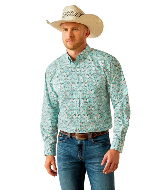 10054696 | ARIAT MEN'S JEROME CLASSIC FIT L/S SHIRT -TEAL