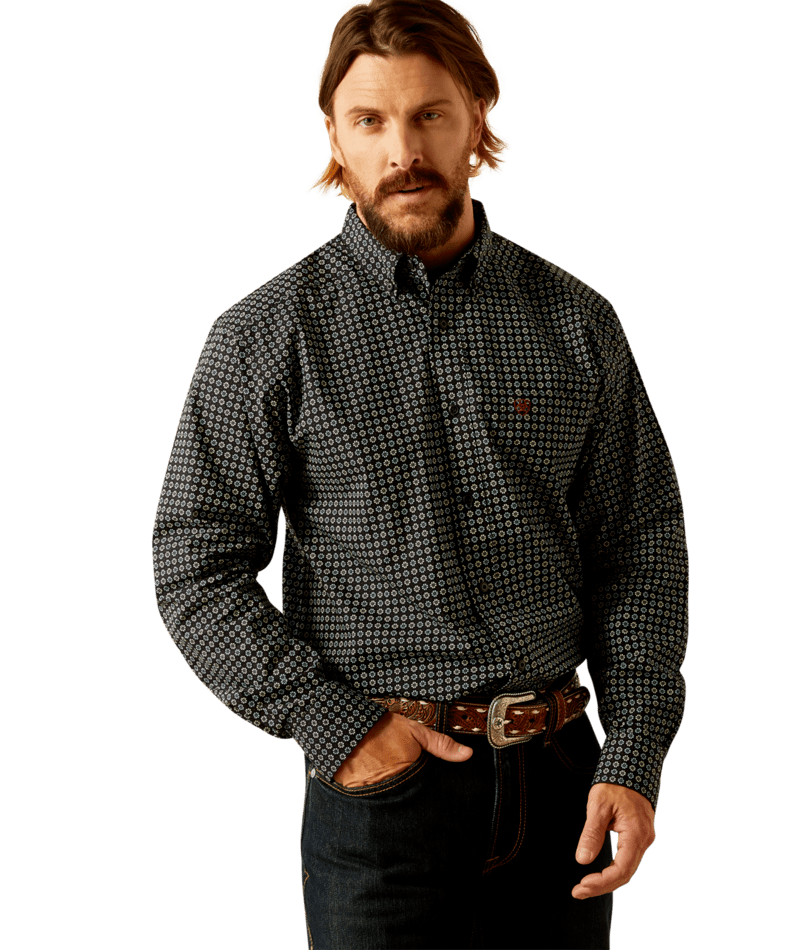 10054641 | ARIAT MEN'S GUSTAV CLASSIC FIT LS SHIRT - TURQUOISE