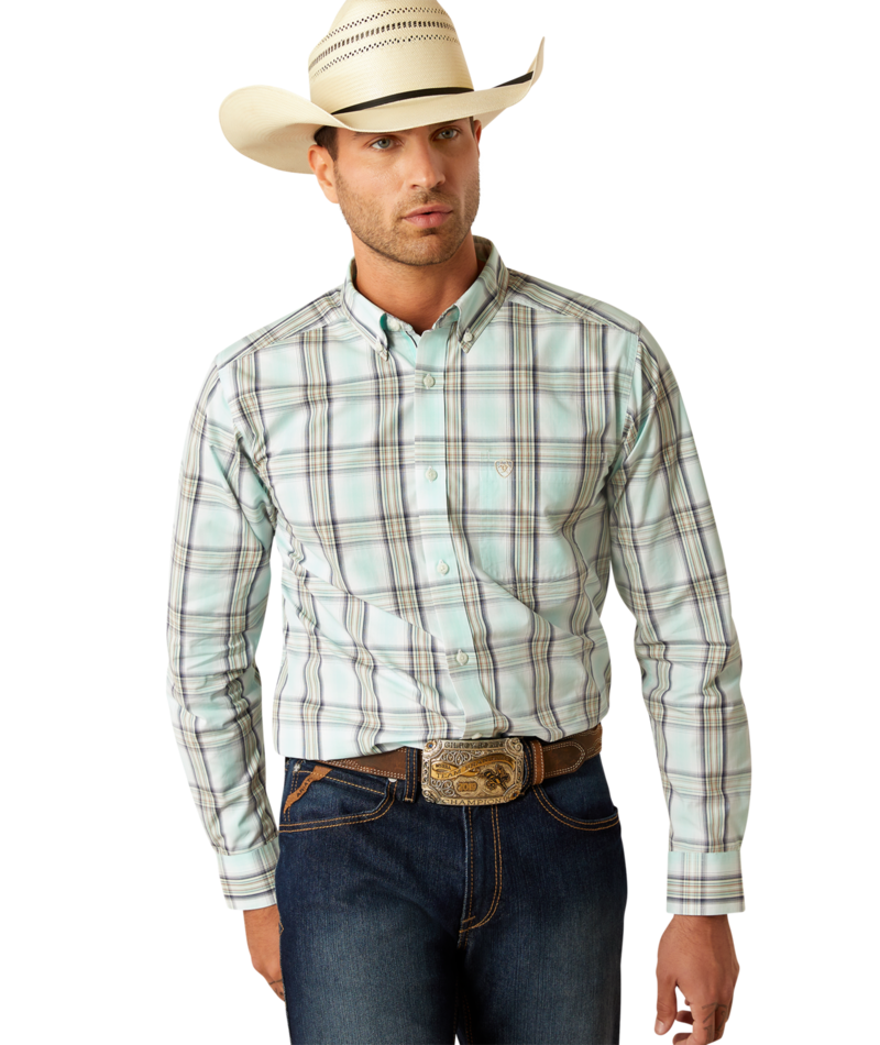 10054808 | ARIAT MEN'S PRO SERIES CORBAN FITTED LS SHIRT - MINT