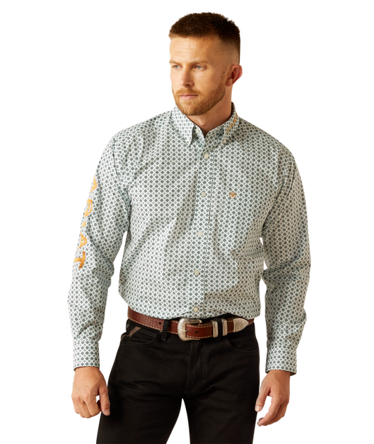 10058962 | ARIAT MEN'S TEAM FRANKLIN CLASSIC FIT L/S SHIRT - BLUE/BROWN