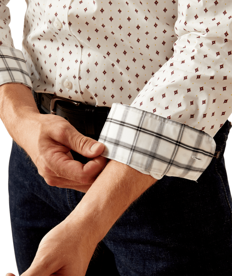 10058949 | ARIAT MEN'S WRINKLE FREE ROSS CLASSIC FIT L/S SHIRT - WHITE