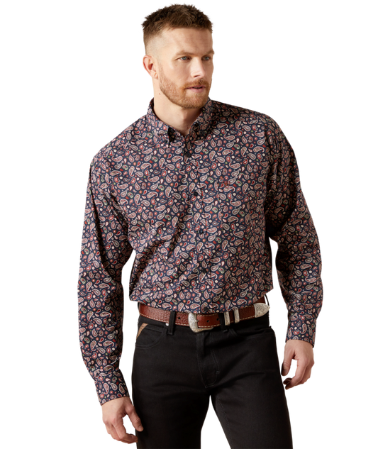 10065793 | ARIAT MEN'S NAVY WALLACE CLASSIC FIT LS SHIRT