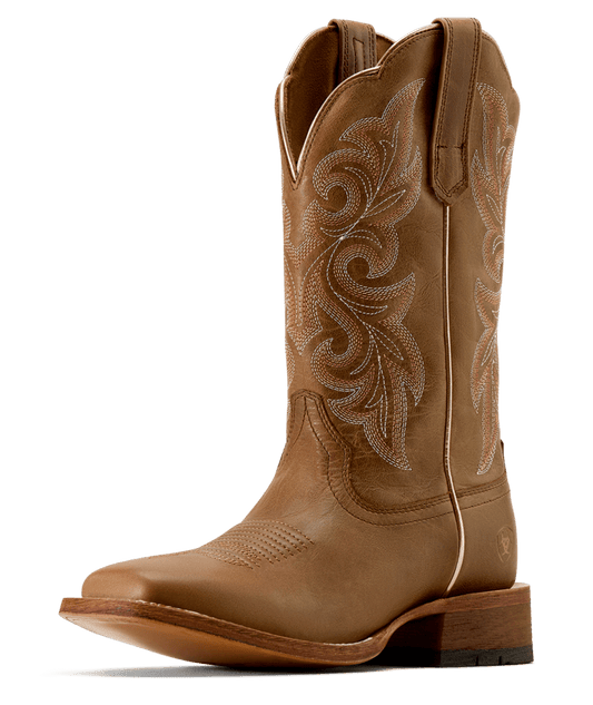 10074374 | ARIAT WOMEN'S COUNTY LANE WIDE SQUARE TOE BOOT - NATURAL TAN