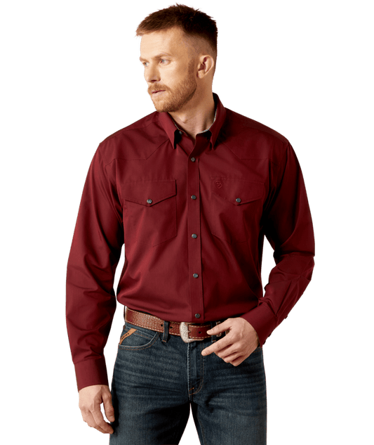 10065914 | ARIAT MEN'S WRINKLE FREE PINPOINT OXFORD CLASSIC FIT L/S SNAP SHIRT
