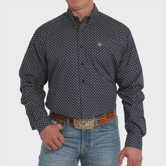 MTW1105859 MENS GEO PRINT LS BU SHIRT