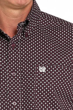 MTW1105920 | CINCH MEN'S PURPLE GEO PRINT LS SHIRT