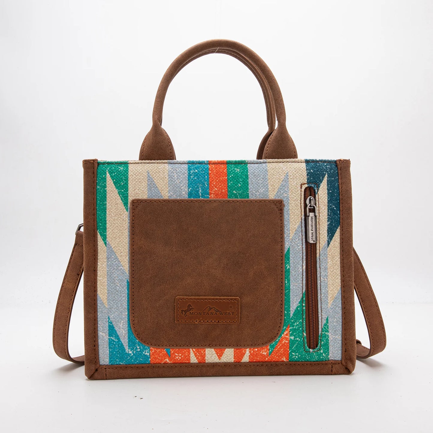 Montana West Aztec Print Fringe Concealed Carry Tote/Crossbody