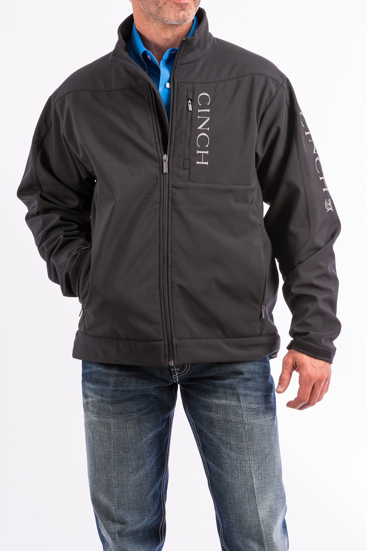 MWJ1043014| CINCH MENS BLK SOFTSHELL JACKET