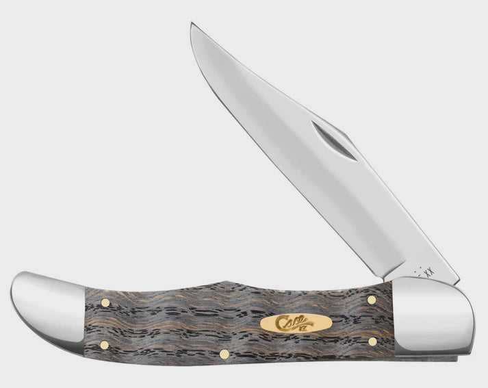 14008 | CASE KNIVES - SMOOTH BLACK CURLY OAK WOOD FOLDING HUNTER KNIFE