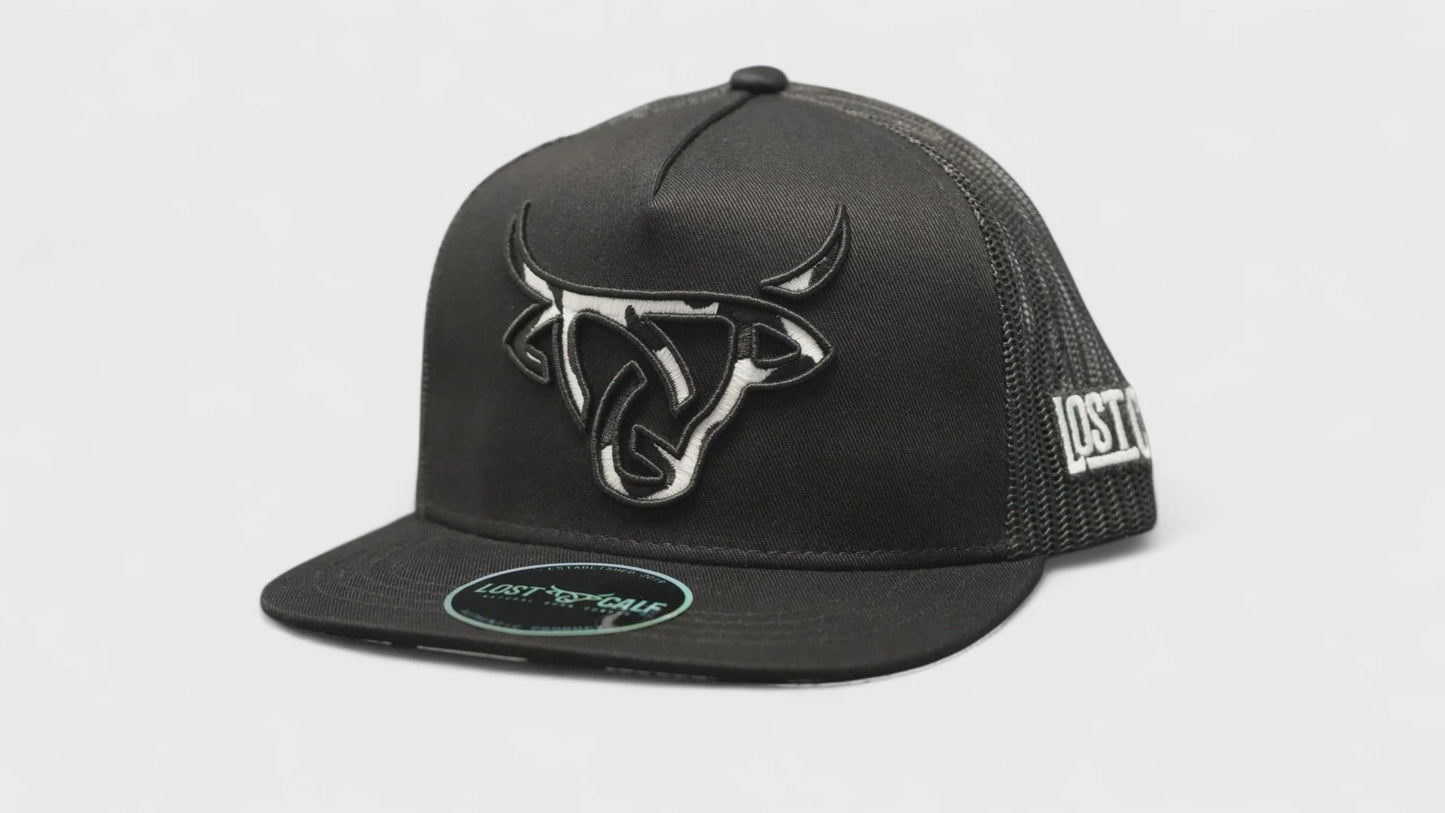 LOST CALF COW BLACK KIDS CAP
