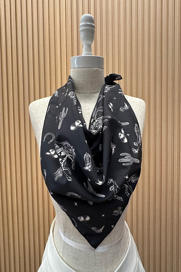 SC-5816 - Western Cowboy Rodeo Print Scarf - Wild Rag