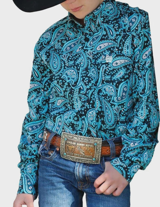 MTW7060376 | CINCH BOYS L/S PAISLEY BUTTON UP