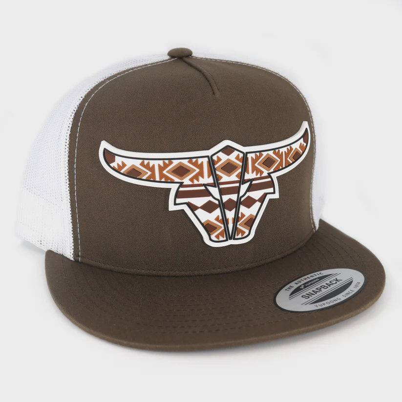 TORO BULL TRIBAL BROWN/WHITE TRUCKER HAT