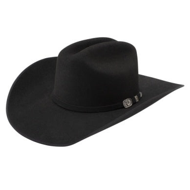 RESISTOL WOOL 4X BLACK HORSESHOE BOUND - PRE-SHAPED 4 1/4 INCH BRIM
