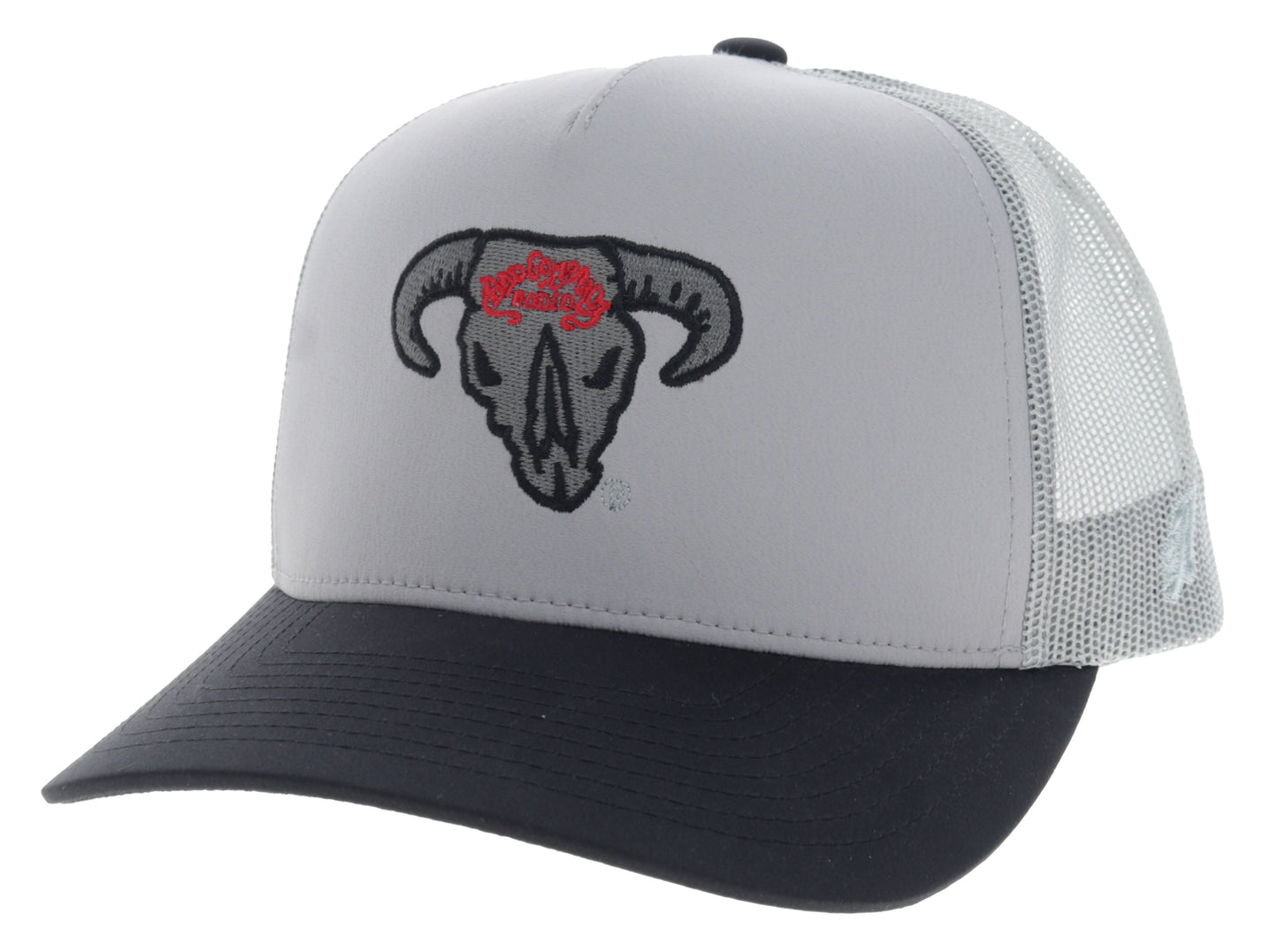 BC2609T-GYBK | HOOEY BAD COMPANY CHR/RED SKULL CAP