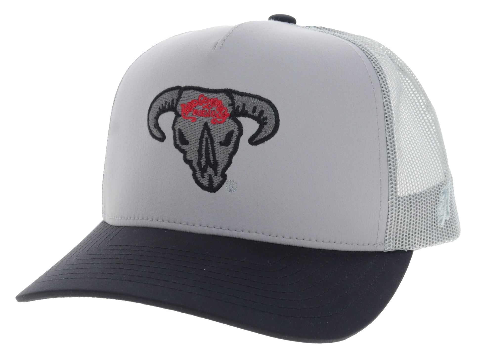 BC2609T-GYBK | HOOEY BAD COMPANY CHR/RED SKULL CAP