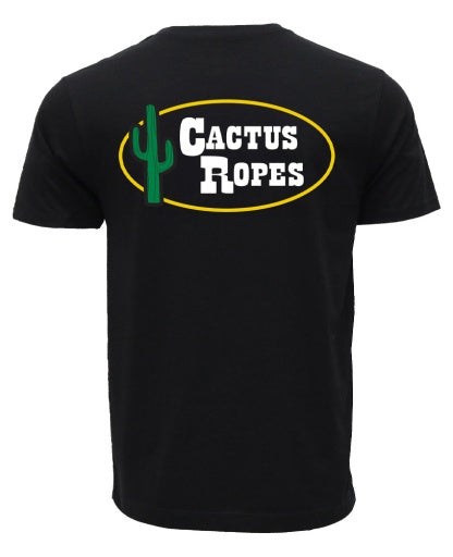 HT2645BK | HOOEY MEN'S BLACK CACTUC ROPES S/S T-SHIRT - WHITE/GREEN/YELLOW OVAL LOGO